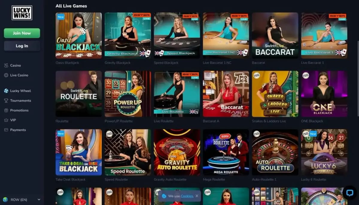Jeux de casino en direct premium LuckyWins
